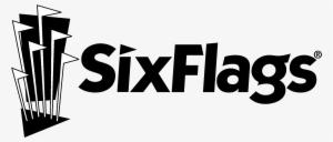 Six Flags Logo Black And White - Six Flags New Orleans Logo