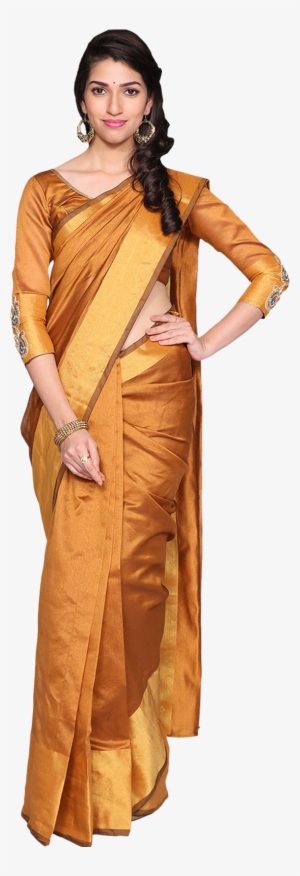 Sonakshi Mustard Cotton Silk Saree Collection - Transparent Sari Girl Png