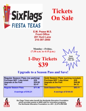 Flyer Of Six Flags Day Passes For $39 - Six Flags Logo 9mm Italian Photo Charms