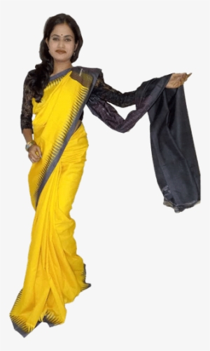 Yellow Tussar Silk Saree - Tussar Silk