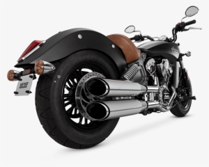 Indian Scout Exhaust System - Vance & Hines Chrome Twin Slash Round Slip-ons