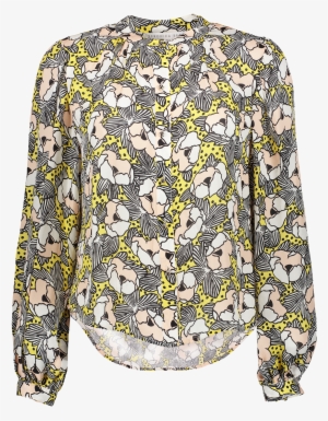 Long Sleeve Ashlynn Blouse Floral Yellow - Blouse