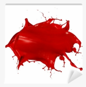 Isolated Shot Of Red Paint Blob On White Background - Red Paint Blob