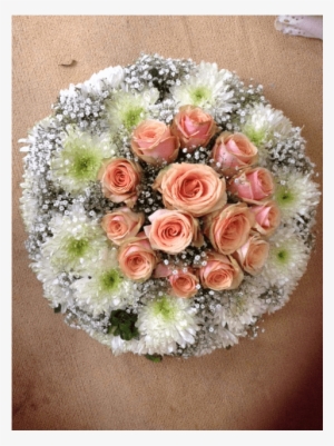 Peach And White Round Wreath - Bouquet