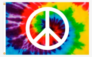 Tie Dye Peace Sign Flag - Tie Dye With Peace Sign