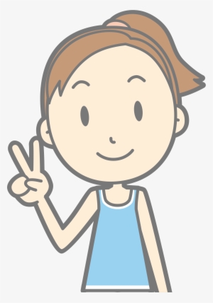 Big Image - Kid Peace Sign Clipart