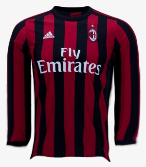 Ac Milan 17/18 Home Ls Jersey Personalized - Ac Milan Jersey 2018 Png