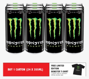 Monster Energy Drink 1 Carton Get 1pcs Of Monster Limited - Monster Energy, Lo-carb, 16 Ounce (pack