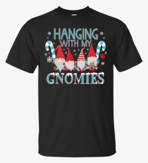 Funny Christmas Garden Gnome T-shirt Hanging With My - My Resting Grinch Face
