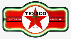 Texaco Red Logo Led Tube - Texaco Motor Oil Gasoline Tin Sign 12 X 15