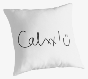 Calum Hood Signature Transparent - Throw Pillow