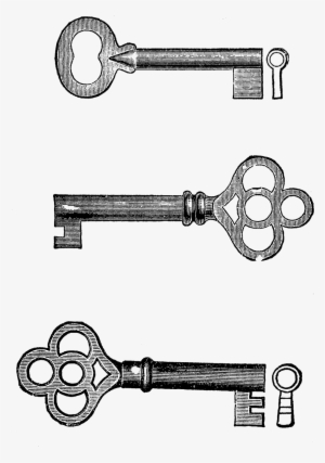This Is A Digital Collage Sheet Of Three Vintage Key - Drawing