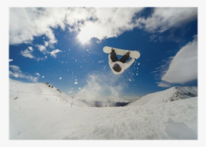 Snowboarder Going Off Jump Doing A Backflip Poster