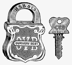 Free Key And Lock Digital Stamps - Lock Vintage Png