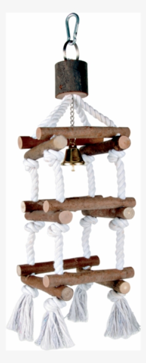Trixie Natwood Ladder With Rope And 12 Rungs - Trixie 5886 Natural Living Tower With Ropes 34 Cm