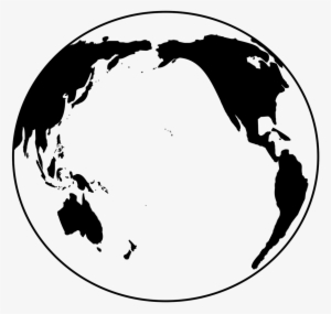 Travel, Earth Black And White Globe Pacific Ocean - Globo Preto E Branco Png