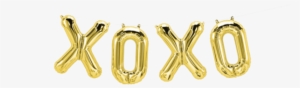 Gold Xoxo Balloon Letters Hanging As A Garland Against - Ballon Xoxo