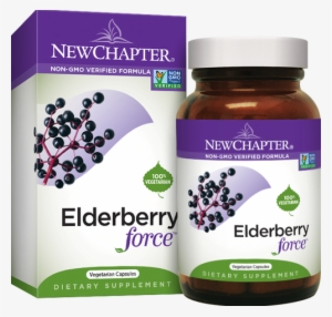Elderberry Force - 30 Caps - New Chapter - Elderberry Force - 30 Vegetarian Capsules