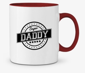 Two-tone Ceramic Mug Super Daddy Justsayin - Veteran's Wife Logo Ornament (round)