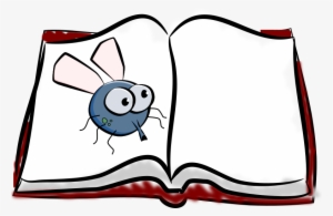 Fly On A Book - Open Book Clip Art Png