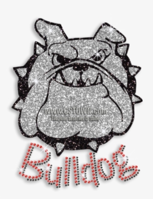 Cool Bulldog Face Glitter Iron On Rhinestone Transfer - Bulldog Cafe