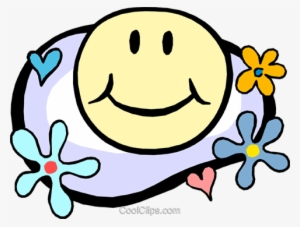 Happy Face In Flower Power Motif Royalty Free Vector - Love And Be Holder With Smiley Face Quotes