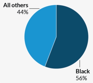 A Pie Chart Showing That 56 Percent Of People Sentenced - Race Mostly Are In Jail