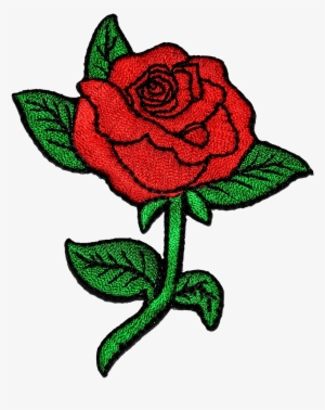 Redrose Rose Red Flower Patch Embroidery Ftestickers - Rose Embroidery Png
