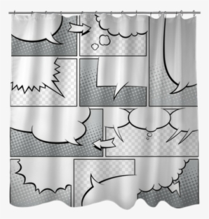 Greyscale Comic Book Page Template Shower Curtain • - Window Valance