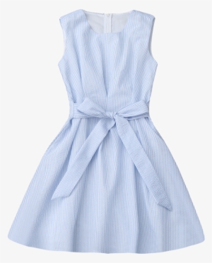 Sleeveless Striped Bowknot Dress Blue Stripe - Dress
