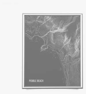 Pebble Beach Topo Gray Giclée Print - Pebble Beach