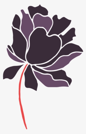 Dark Color Hand Painted Flowers Transparent Decorative - Portable Network Graphics