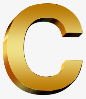 Large Gold Letter "c" - Huruf I Balok Emas