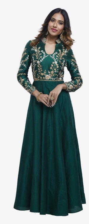 Bottle Green Dori Work Anarkali Gown By Stylease Exclusive - Gown