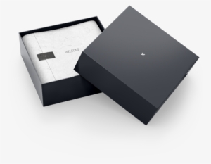 Aufgeklappte Willkommensbox - Box