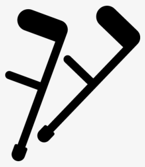 Two Crutch Vector - Muletas Icono Png