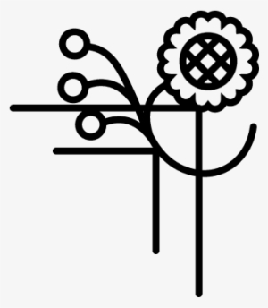 Floral Design Of One Flower Lines And Small Circles - Lineas De Flores Icono