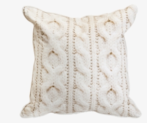 Calve Cojín De Algodón Y Pluma - Cable Knit Cushion - Cream