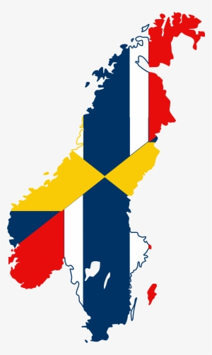 sweden norway flag map