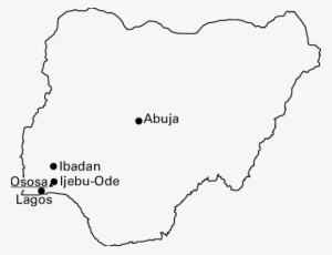 Map Of Nigeria Showing Ososa In Relation To Some Major - Diagram