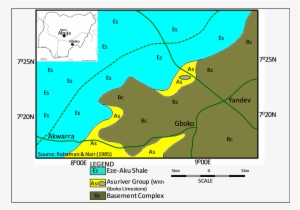 Geological Map Of Gboko Area Showing Gboko Limestone - Geology