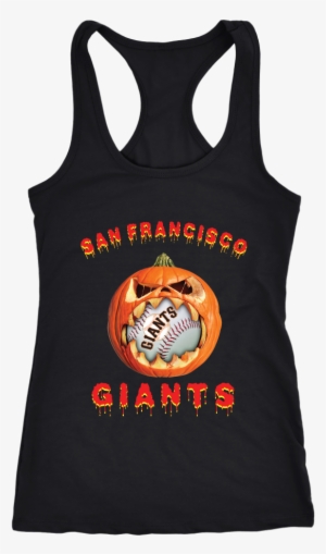 Mlb Halloween Pumpkin San Francisco Giants Baseball - Lesbian Shirt Racerback Tank Top T-shirt. Funny Lesbian