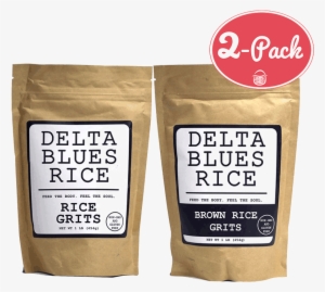 Delta Blues Duo Grits Pack, 2 Lbs - Delta Blues Rice Delta Blues Brown Rice Grits, 1 Lb