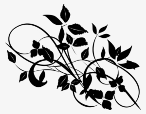 Ramas Vector Blanco Y Negro Png - Black And White Leaves Png