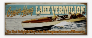 View Zoom Cruise Along Speedboat Sign - Personalized Wood Lake Sign - Cruise Along Speedboat