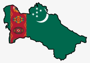 Turkmenistan Flag Map - Turkmenistan Map With Flag