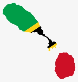 Saint Kitts And Nevis Png - St Kitts Flag With Map