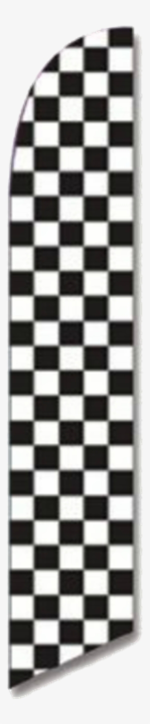 Checkered Flag Black Swooper Banner - Black White Checkered Transparent