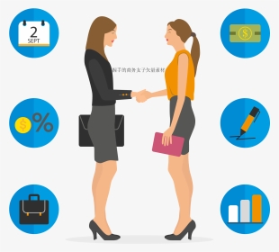 Handshake Business Woman Vector Material 1800*1800 - Business Woman Icon Png