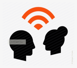 Vector Icon Of Signal Between Man And Woman Profiles